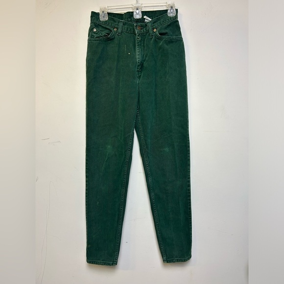 LEVI’S 912 Vtg 80s USA MADE Slim Fit Tapered Leg Orange tag Green Jeans tag 11 M - Picture 1 of 12